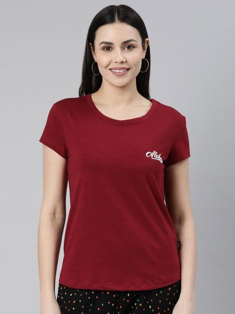 pam tee maroon cotton t-shirt