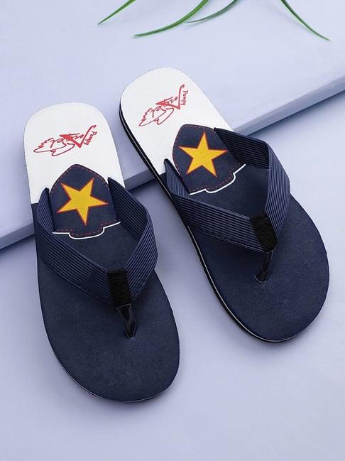 pampy angel men's navy flip flops