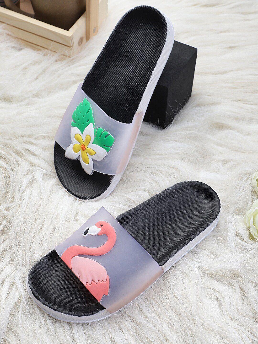 pampy angel women printed rubber sliders