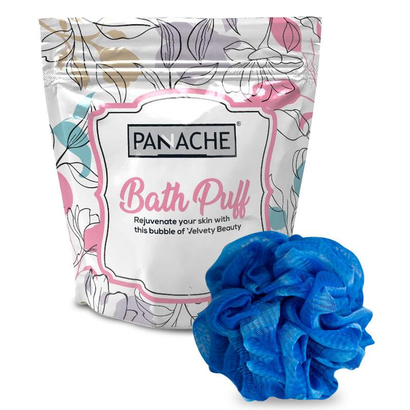 panache premium bath loofah sponge scrubber for men & women - electric blue