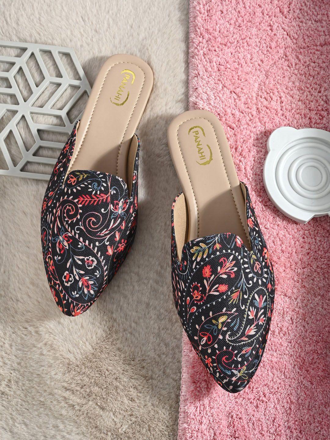 panahi printed pointed toe mules