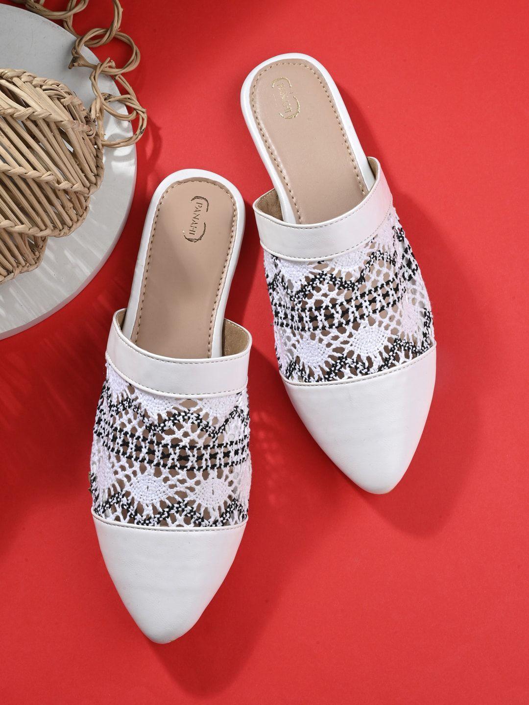 panahi women pointed toe woven design mules