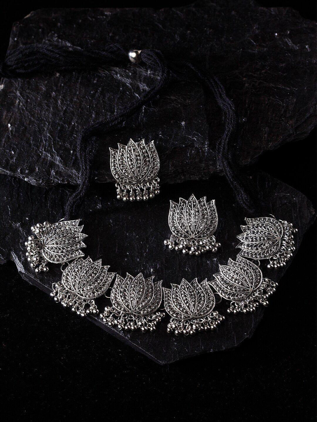 panash oxidised silver-plated handcrafted jewellery set
