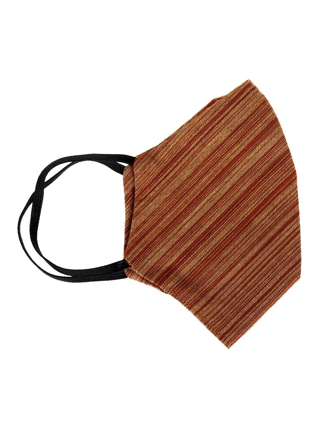 panash unisex brown striped reusable 2-ply protective outdoor khadi mask