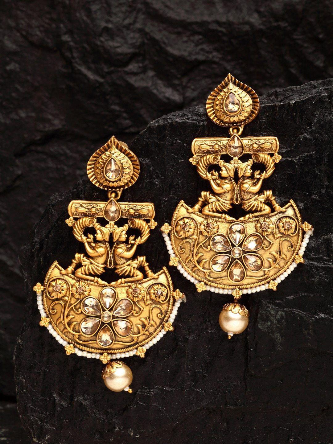 panash gold-plated classic drop earrings