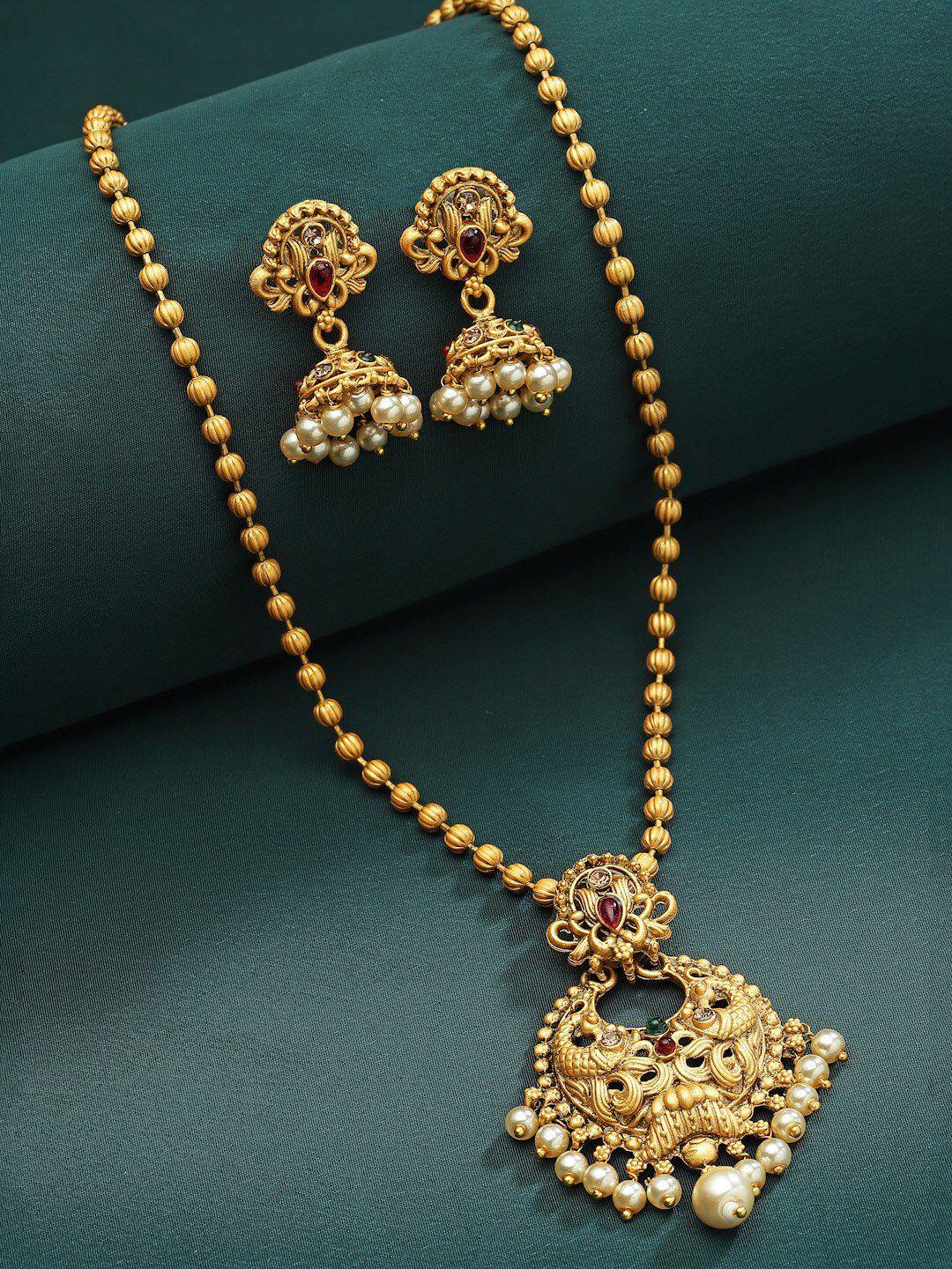 panash gold-plated cz-studded pendant with chain