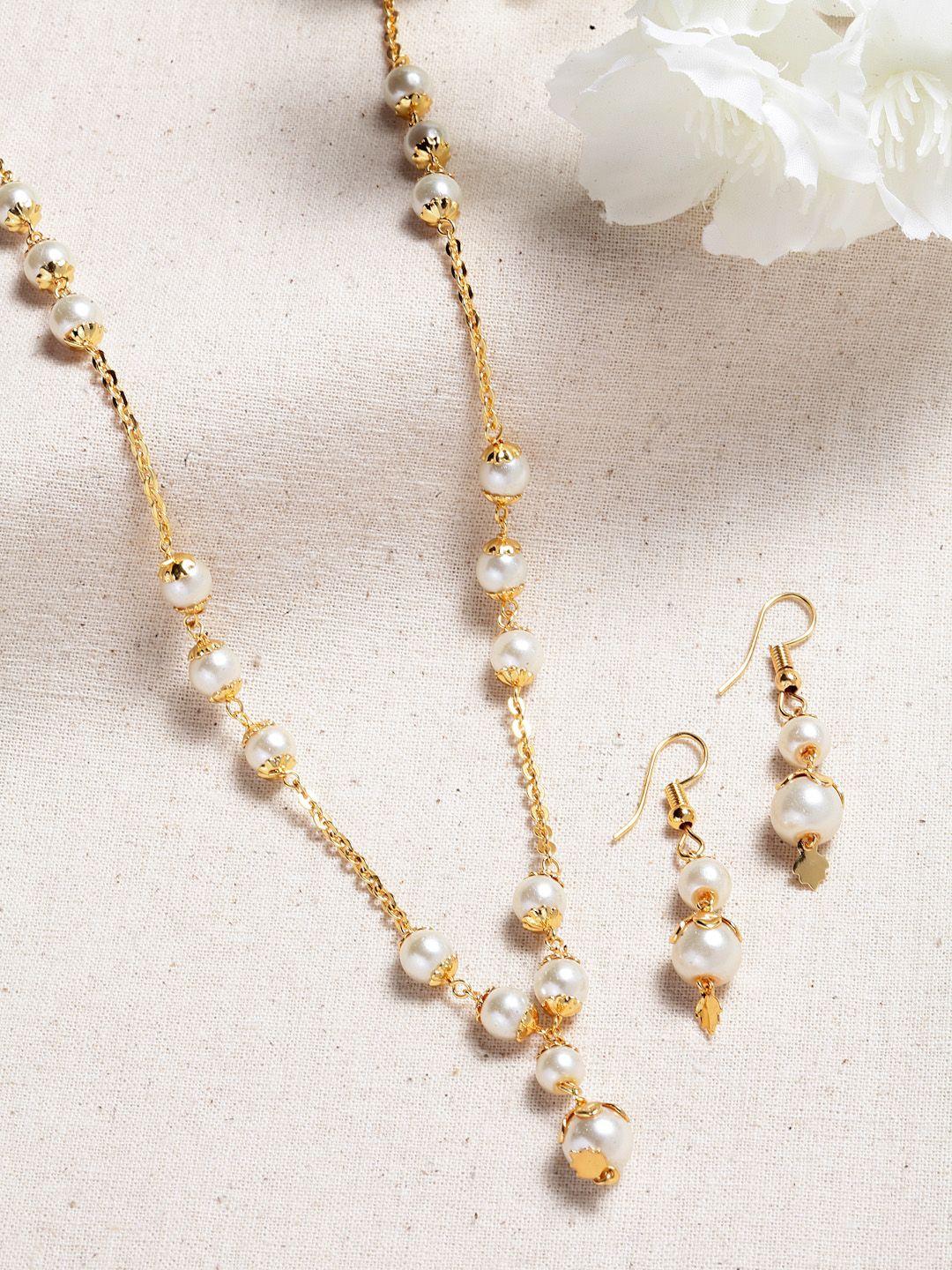 panash gold-plated pearl-studded handcrafted jewellery set
