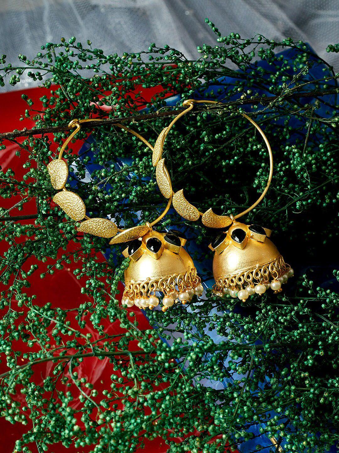 panash gold-plating dome shaped jhumkas earrings