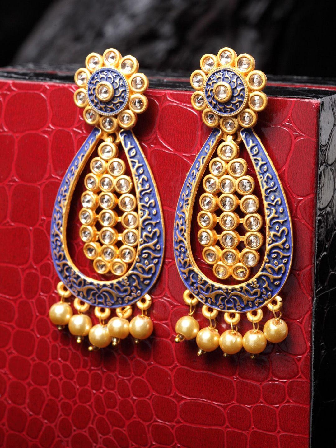 panash gold-toned classic drop earrings