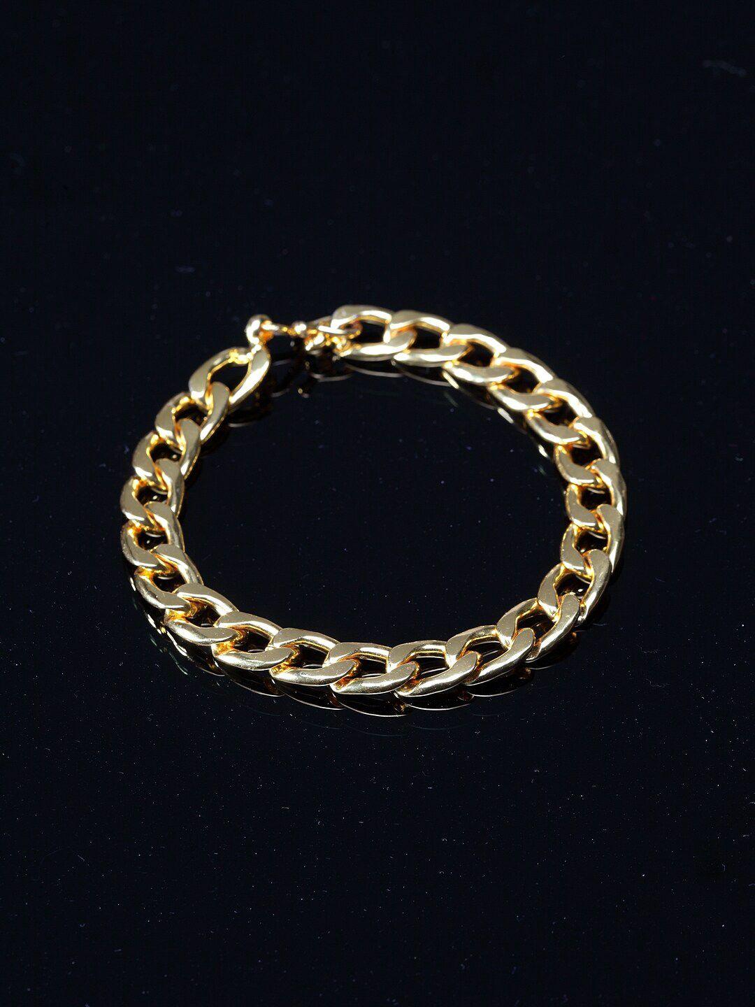 panash men gold-plated metal gold-plated handcrafted link bracelet