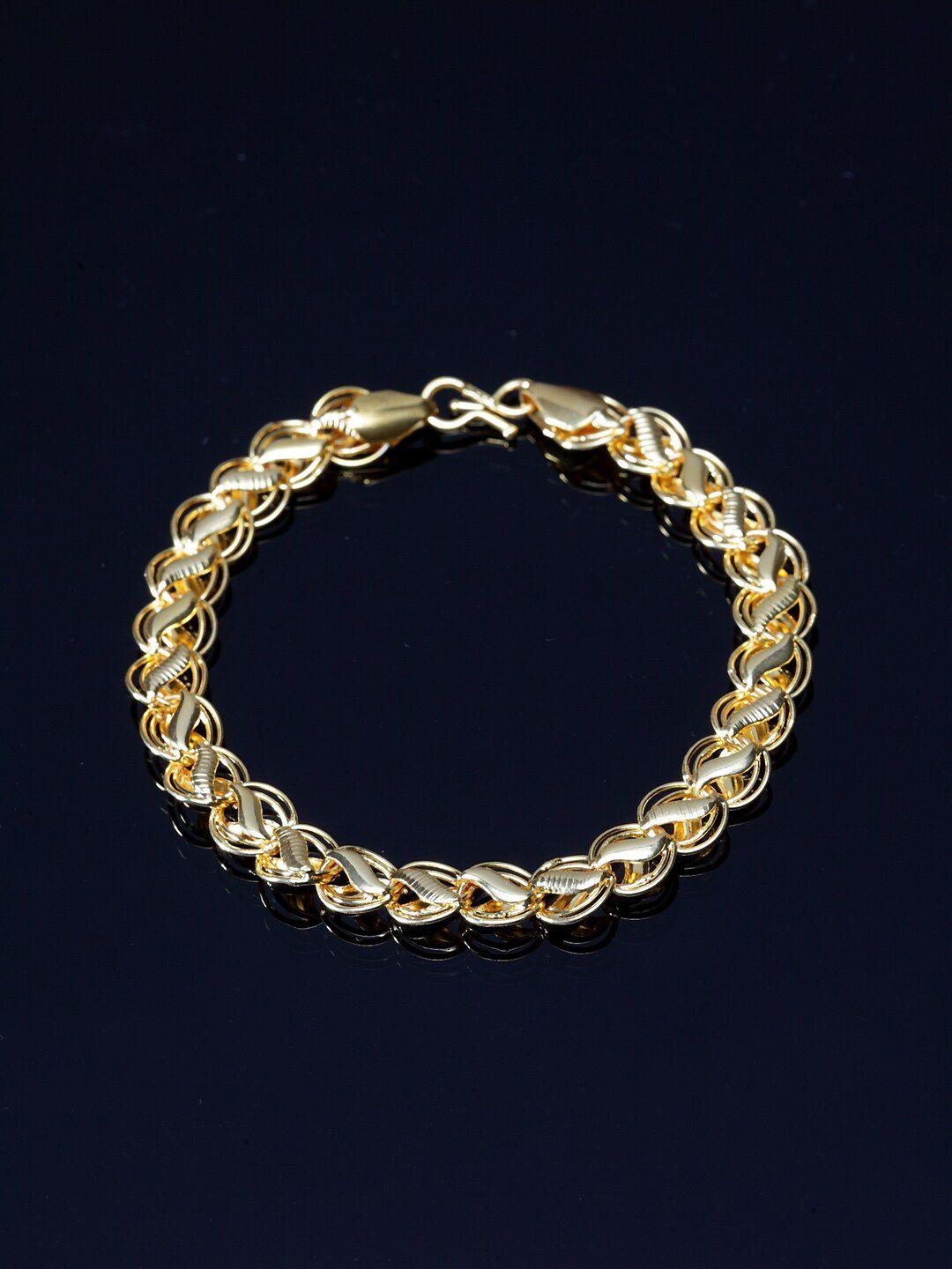 panash men gold-plated metal gold-plated handcrafted link bracelet