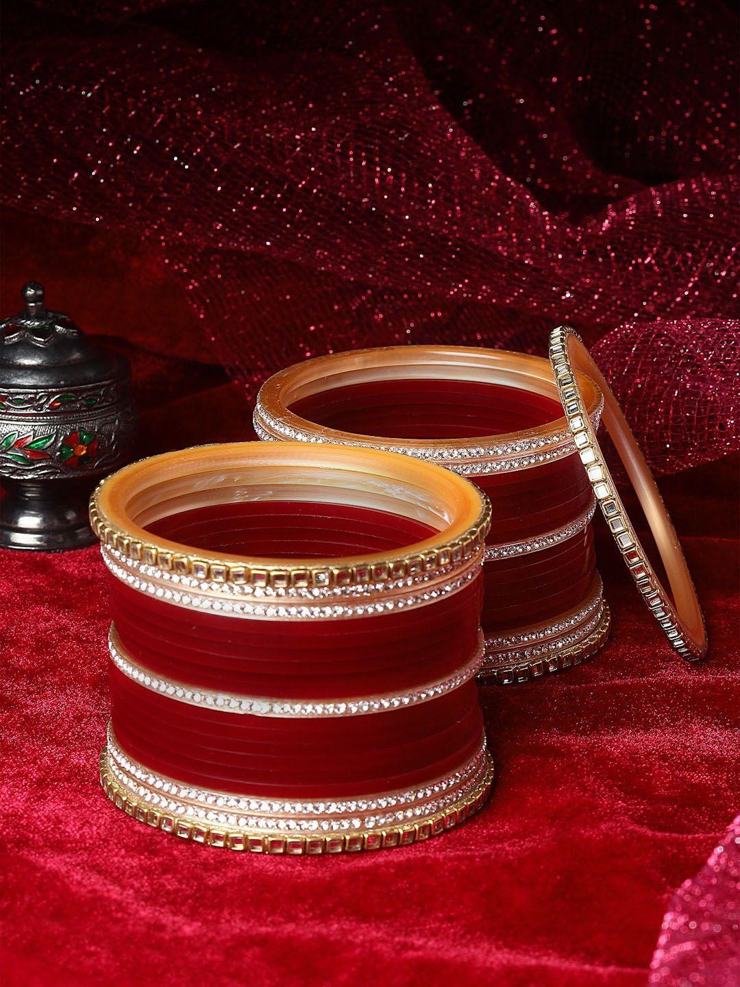 panash set of 38 gold-plated ad-studded chuda bangles
