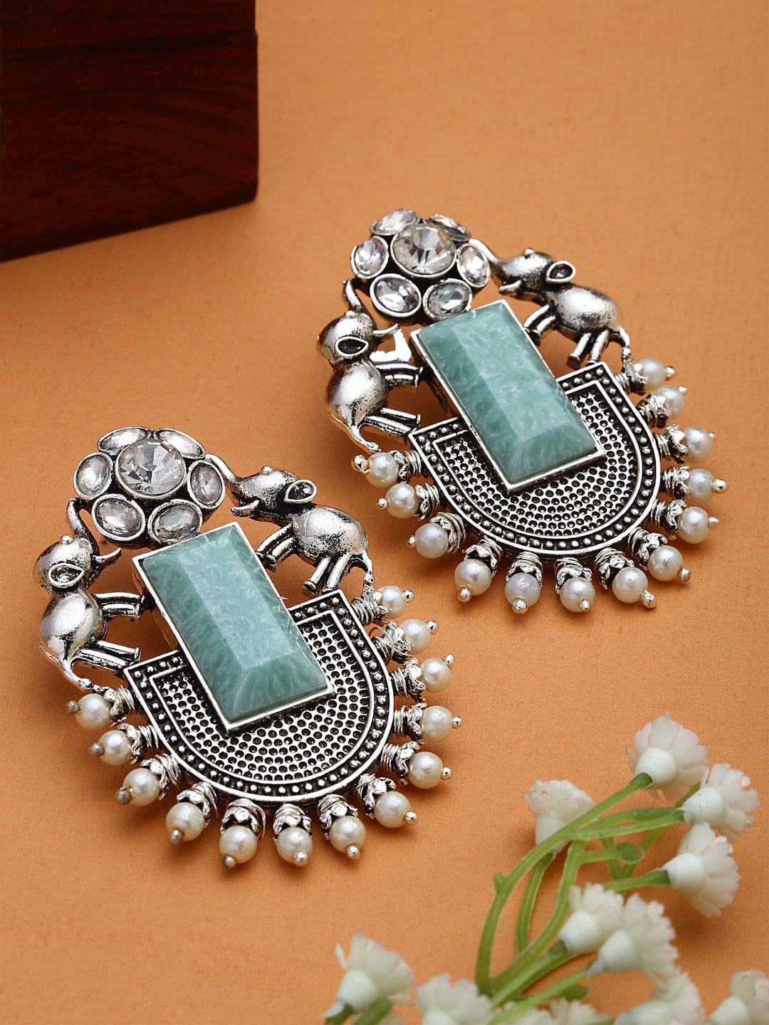 panash silver-plated animal shaped drop earrings