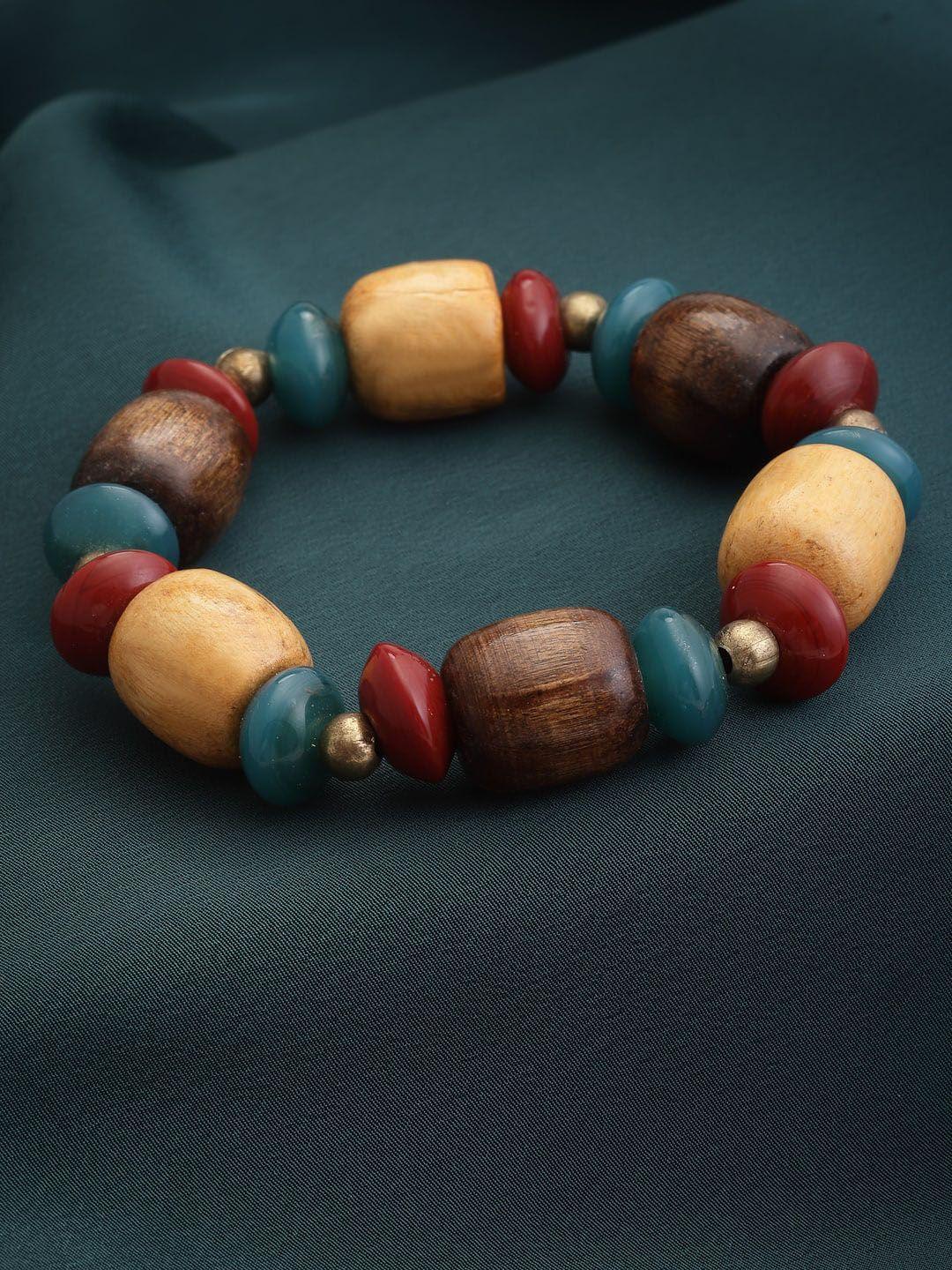 panash women maroon & brown wood bracelet