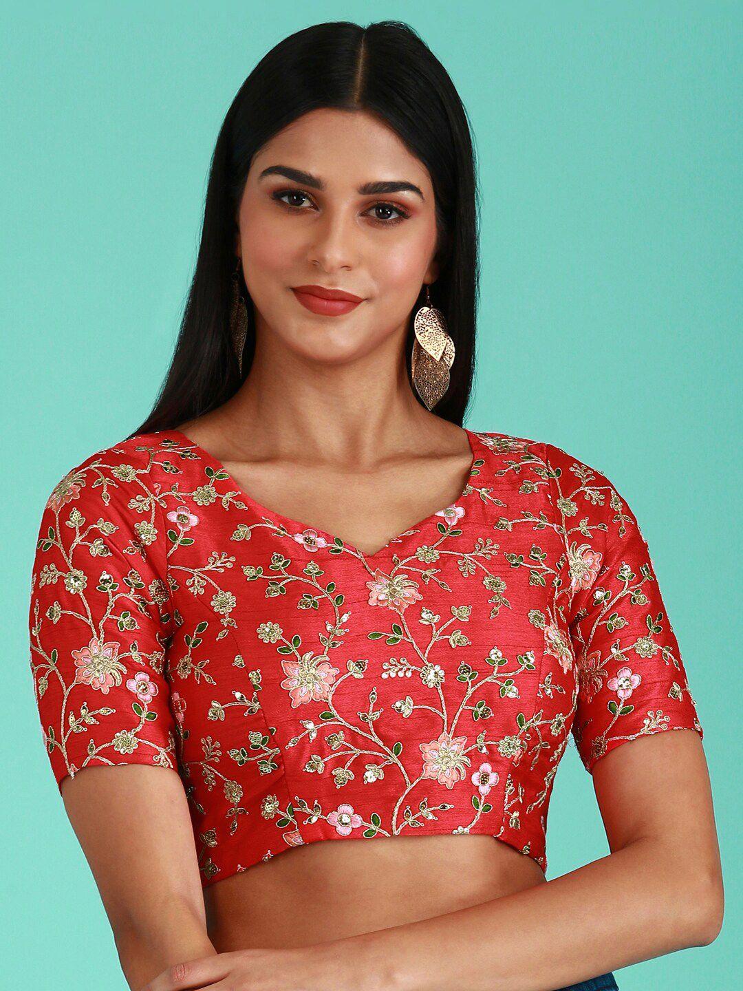panchhi embroidered saree blouse