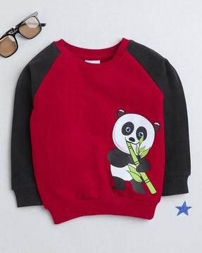 panda print cotton sweatshirt