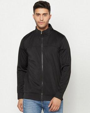 paneled zip-front track jacket