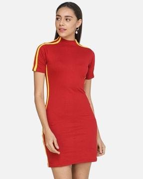 paneled bodycon dress