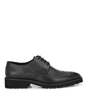 paneled lace-up shoes