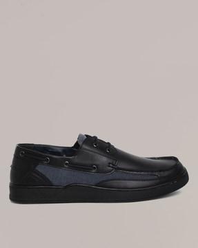 paneled slip-on boat shoes