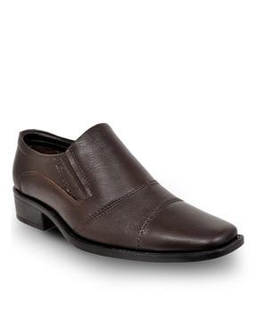 paneled slip-on formal shoes