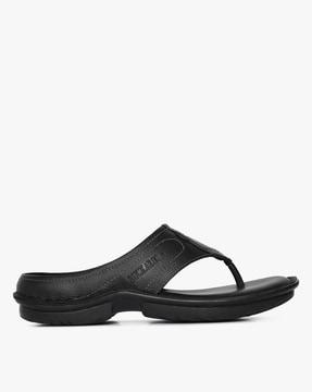 paneled thong-strap slippers