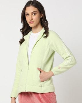 paneled zip-front jacket