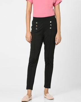 panelled ankle-length jeggings