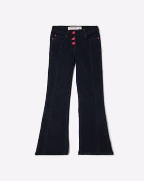 panelled bell bottom jeans