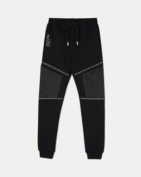 panelled cotton joggers