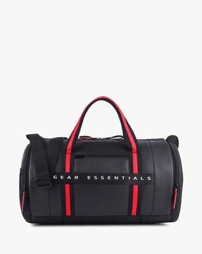 panelled duffel bag with brand print