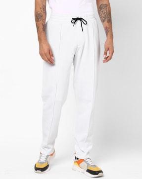 panelled flat-front pants with insert pockets