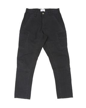 panelled flat-front trousers with insert pockets