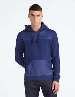 panelled hooded sweatshirt