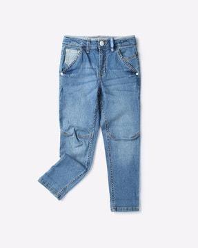 panelled jeans with insert pockets