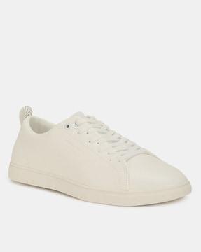 panelled lace-up sneakers