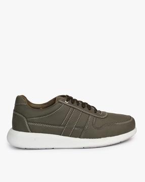panelled low-top lace-up shoes