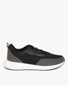 panelled low-top lace-up sports shoes