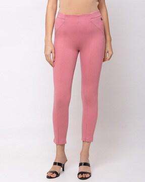 panelled mid-rise jeggings