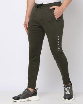 panelled mid-rise joggers