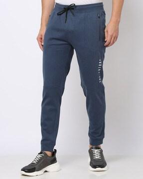 panelled mid-rise joggers
