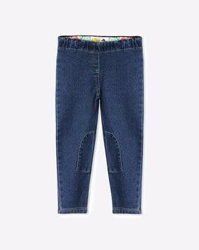 panelled mid-rise washed jeggings