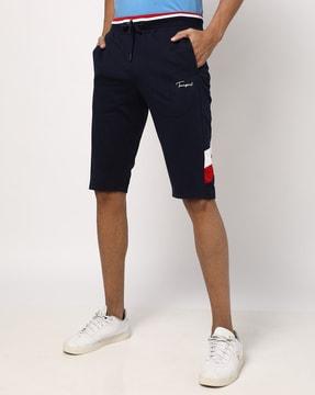 panelled shorts with elasticated drawstring waist