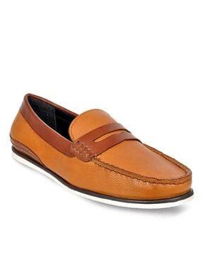 panelled slip-on loafers