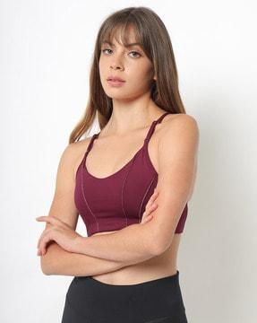panelled sports bra with contrast trims