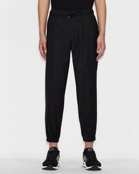 panelled trousers with drawstring fastening