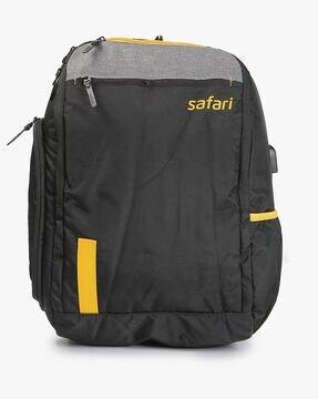 panelled 17" laptop backpack with zip pockets