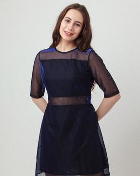 panelled a-line dress