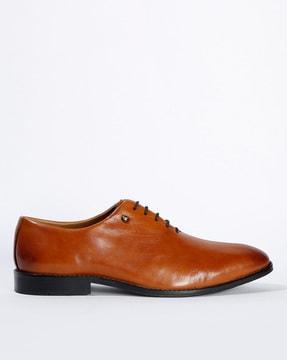 panelled almond-toe oxfords