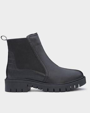 panelled ankle-length chelsea boots